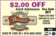 Special Coupon Offer for Tampa Baseball Museum at the Al Lopez House